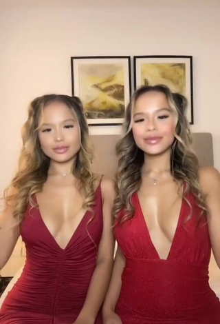 3. Hot Carly & Christy Connell in Red Dress