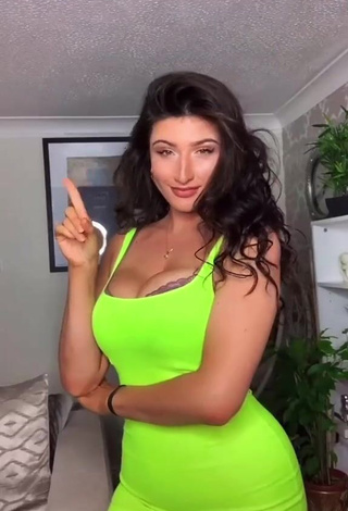 4. Sexy Jessica Ballinger in Lime Green Dress