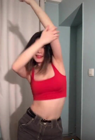 4. Sexy Tiffany Lukmantara in Red Crop Top