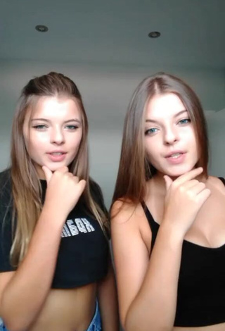 1. Sexy Tania & Nastia in Black Crop Top