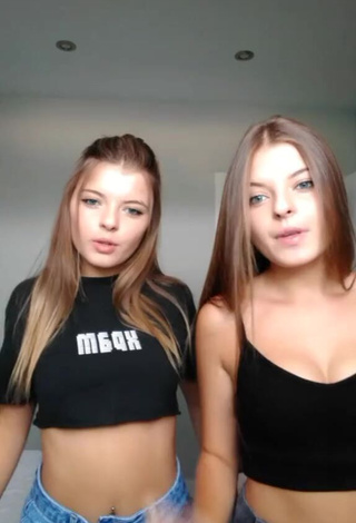 Sexy Tania & Nastia in Black Crop Top