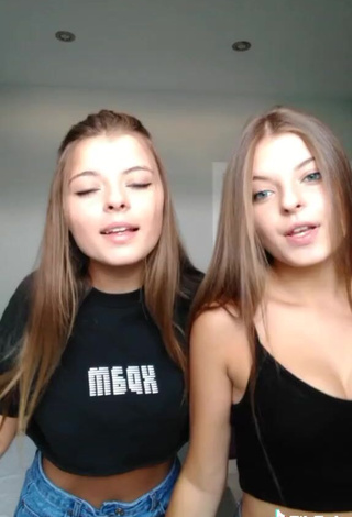 3. Sexy Tania & Nastia in Black Crop Top