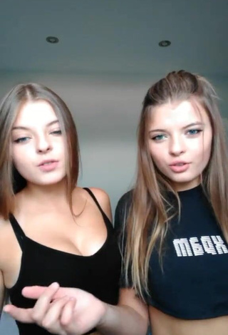 Sweetie Tania & Nastia in Black Crop Top