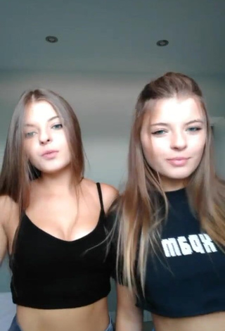 4. Sweetie Tania & Nastia in Black Crop Top