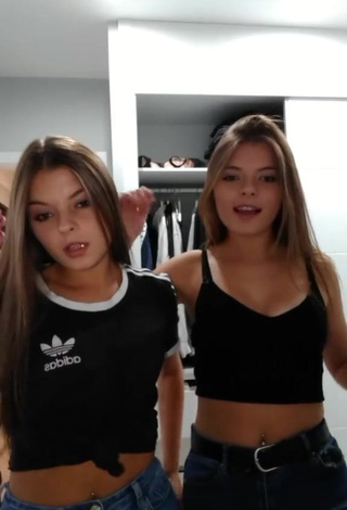 3. Cute Tania & Nastia in Black Crop Top