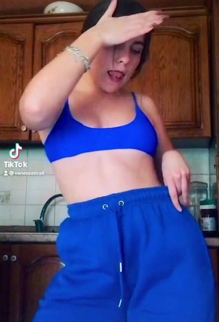 1. Hot Vanessa Ticalli in Blue Crop Top