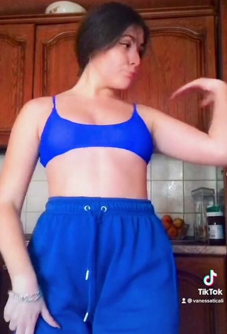 Hot Vanessa Ticalli in Blue Crop Top