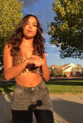 1. Beautiful Xo.genna in Sexy Leopard Crop Top in a Street