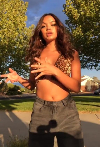 3. Beautiful Xo.genna in Sexy Leopard Crop Top in a Street