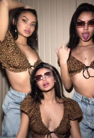 4. Sexy Xo.genna in Leopard Crop Top