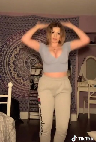 4. Bryanna Abbruzzo in Hot Grey Crop Top