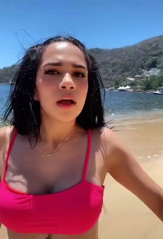 1. Sexy Ely Blancarte in Pink Bikini at the Beach