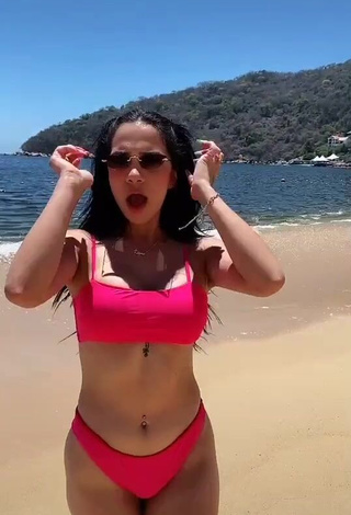 3. Sexy Ely Blancarte in Pink Bikini at the Beach