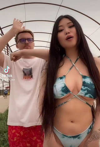 1. Seductive Ayushieva Erzhena in Bikini and Bouncing Tits (Underboob)