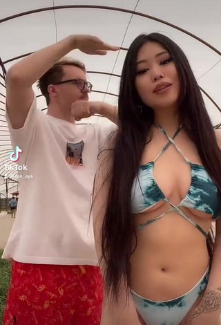 Seductive Ayushieva Erzhena in Bikini and Bouncing Tits (Underboob)