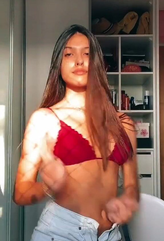 4. Desirable Fernanda Concon in Red Bikini Top