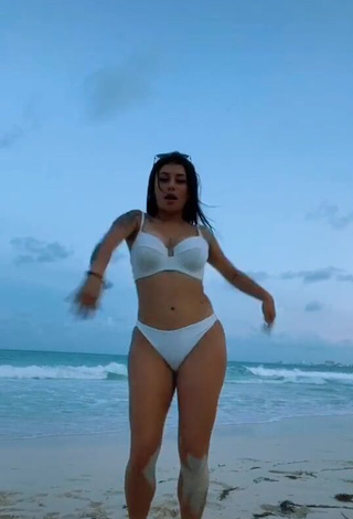 3. Pretty Fernanda Ortega in White Bikini at the Beach