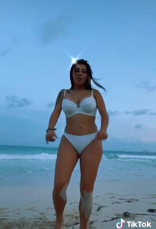 4. Pretty Fernanda Ortega in White Bikini at the Beach