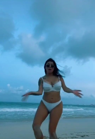 3. Beautiful Fernanda Ortega in Sexy White Bikini at the Beach