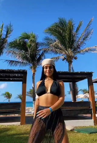 Sexy Fernanda Ortega in Black Bikini Top