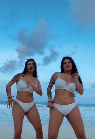 3. Breathtaking Gemelas Ortega in White Bikini at the Beach