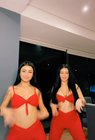 Hot Gemelas Ortega in Red Leggings