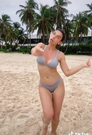 3. Hot Isabela Delgado Urreta in Grey Bikini at the Beach