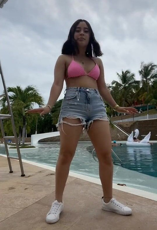 3. Sexy Michel Chavez in Pink Bikini Top at the Swimming Pool