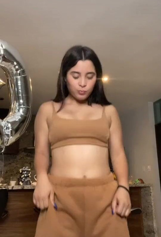 1. Sexy Michel Chavez in Beige Crop Top