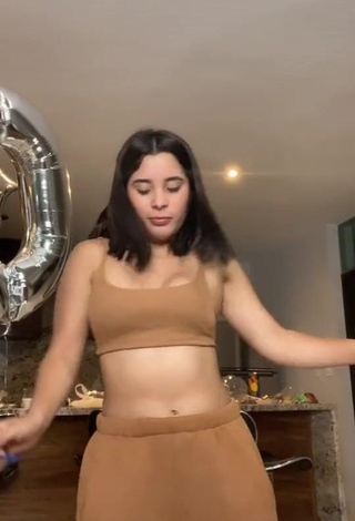 3. Sexy Michel Chavez in Beige Crop Top