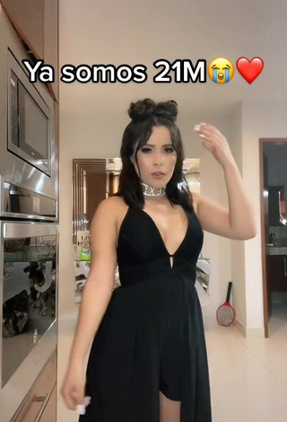 Sexy Michel Chavez Shows Cleavage in Black Overall