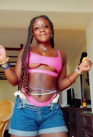 4. Sexy Aba Asante in Pink Bikini (Underboob)