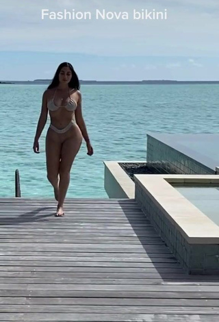 1. Hot Jailyne Ojeda Ochoa in Beige Mini Bikini in the Sea