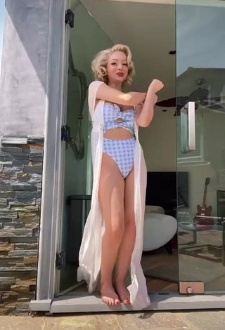 1. Cute Jasmine Chiswell in Checkered Swimsuit