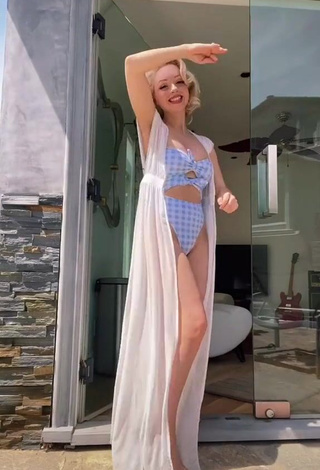 3. Cute Jasmine Chiswell in Checkered Swimsuit