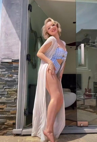 4. Cute Jasmine Chiswell in Checkered Swimsuit