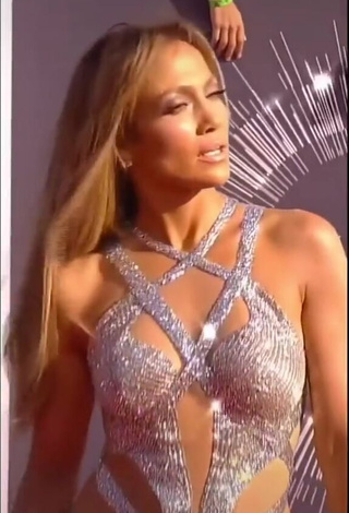 1. Hot Jennifer Lopez in Silver Dress