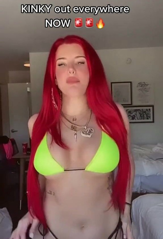 Cute Justina Valentine in Lime Green Bikini