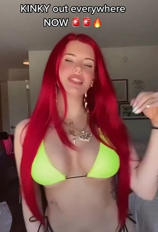 4. Cute Justina Valentine in Lime Green Bikini