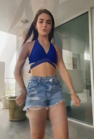 1. Hot Karen Barrera in Blue Crop Top