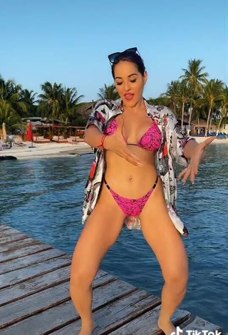 3. Sweetie Karla Bustillos in Snake Print Bikini at the Beach