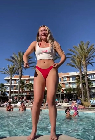 Desirable Katie Sigmond in White Crop Top at the Swimming Pool