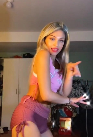 Hot Victoria Annunziato in Pink Crop Top