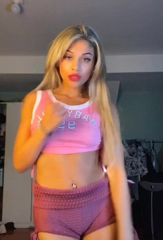 4. Hot Victoria Annunziato in Pink Crop Top