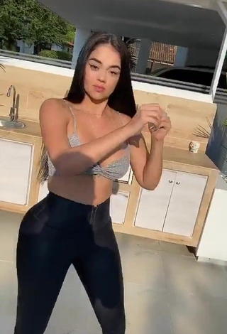 4. Sexy Nathalia Segura Mena in Black Leggings and Bouncing Tits