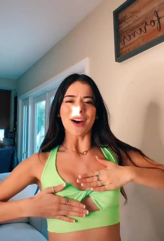 4. Beautiful Lauren Kettering in Sexy Green Crop Top