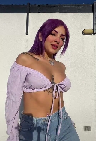 1. Sexy Lilacoloridas in Purple Crop Top