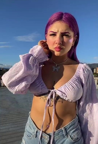 1. Cute Lilacoloridas in Purple Crop Top