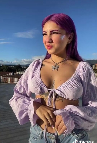 Cute Lilacoloridas in Purple Crop Top