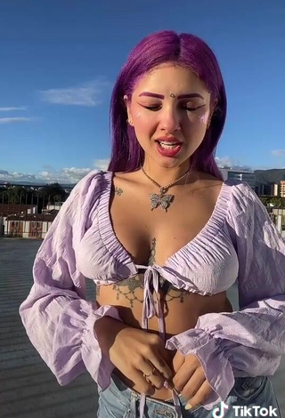 3. Cute Lilacoloridas in Purple Crop Top